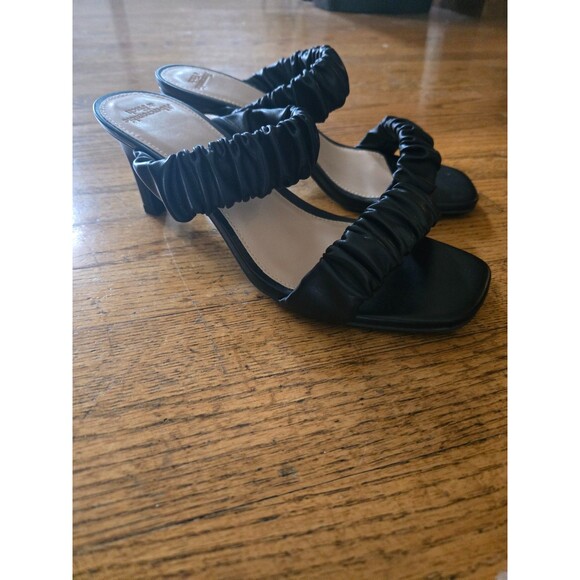 Abercrombie & Fitch Womens Faux Leather Black Strappy Kitten Heel Sandals Size 8 - Picture 8 of 8